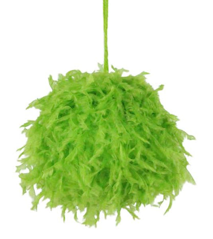 3.25 Inch Lime Green Furry Ornament Ball