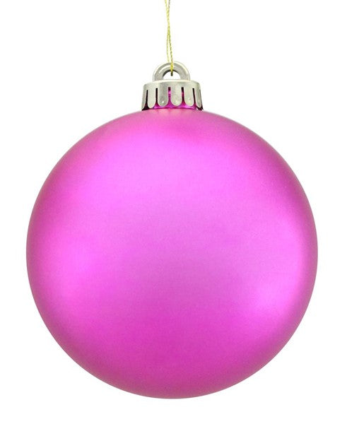 5 Inch Smooth Matte Fuchsia Ornament Ball