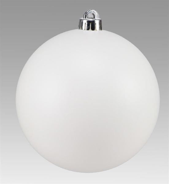 5 Inch White Matte Smooth Ornament Ball
