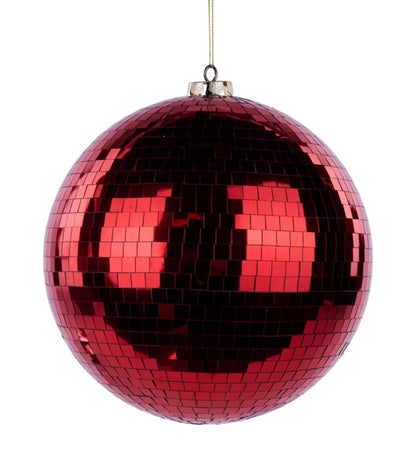8 Inch Red Mirror Ornament Ball