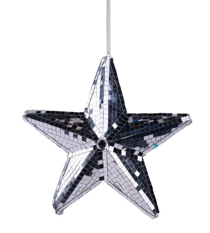 6.5 Inch Shiny Silver Mirror Star Ornament