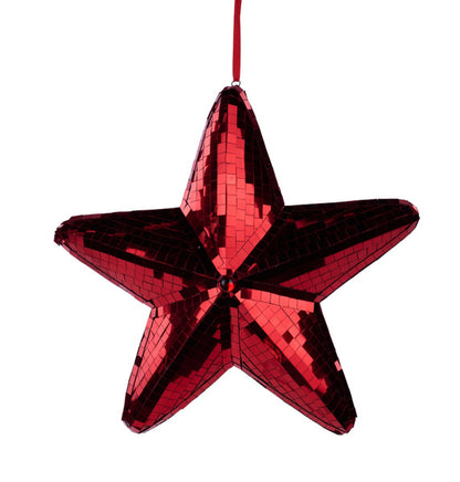 11 Inch Red Mirror Star Ornament