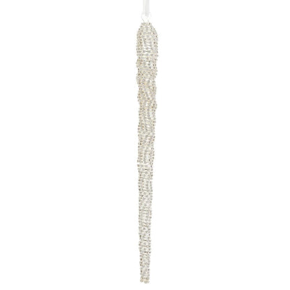 11 Inch Silver Diamond Icicle Ornament