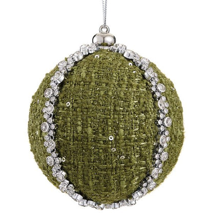 4 Inch Green Diamond Yarn Ball Ornament
