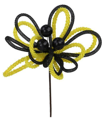 12 Inch Gold And Black Snowdrift Glitter Ball Pick