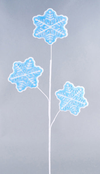 30 Inch Light Blue Snowflake Spray