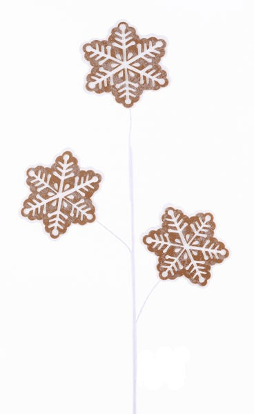 30 Inch Tan Snowflake Spray