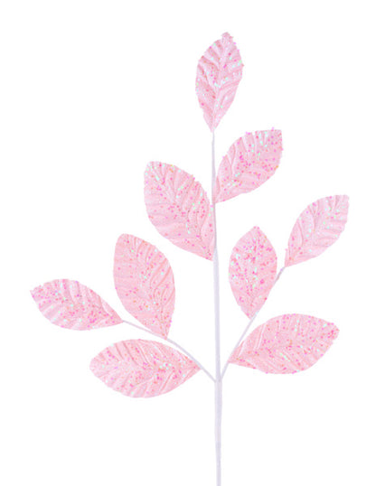 26 Inch Pink Iridescent Leaf Spray