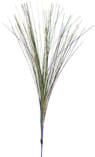 35 Inch Mardi Gras Glitter Grass Spray