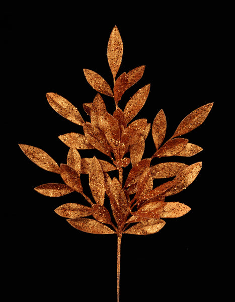 23 Inch Copper Bay Leaf Spray
