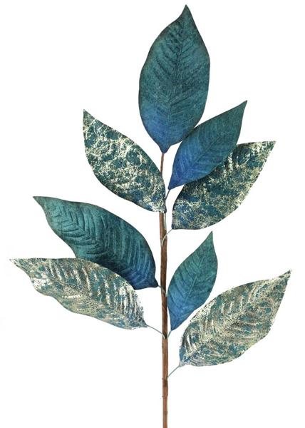 27 Inch India Blue Magnolia Leaf Spray