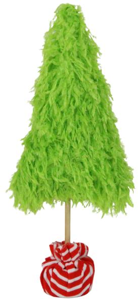 15 Inches Tall Lime Green Furry Tree With Base
