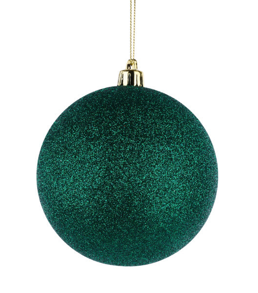4 Inch Hunter Green Glittered Ornament