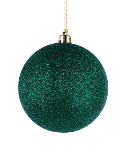 4 Inch Hunter Green Glittered Ornament