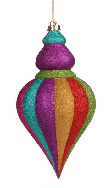 12 Inches Laser Multi Color Finial Ornament