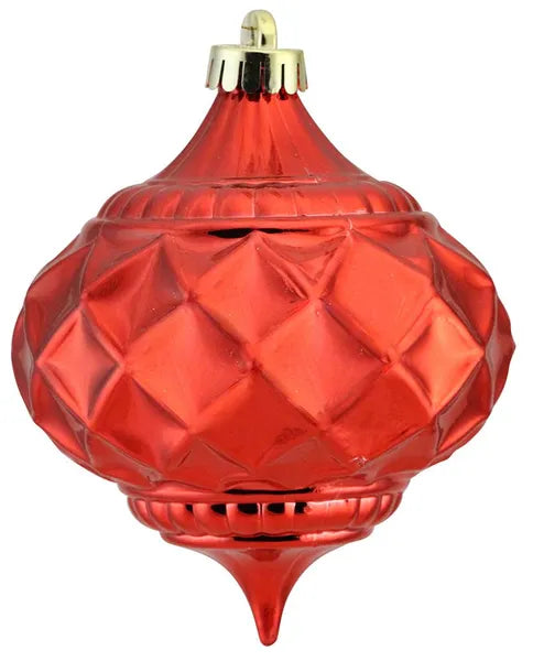 5 Inch Shiny Red Indented Onion Ornament
