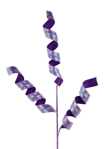 27 Inch Lavender Iridescent Fabric Curl Spray