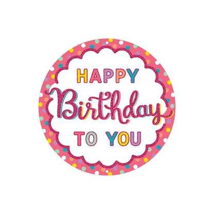 8 Inch Metal Glitter Happy Birthday Sign