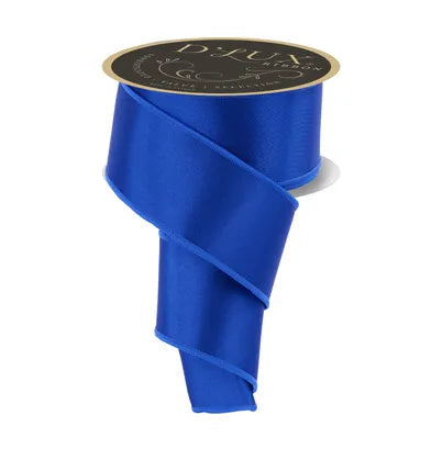 2.5 Inch By 10 Yard Royal Blue Satin Fused Ribbon