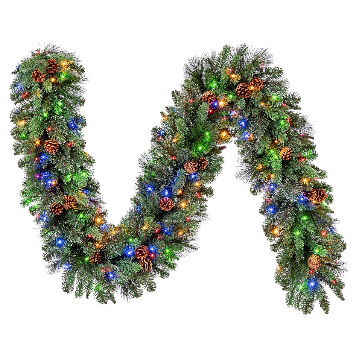 9 Foot Greenery Garland With Pre-Lit Micro LED Dual Color Lights