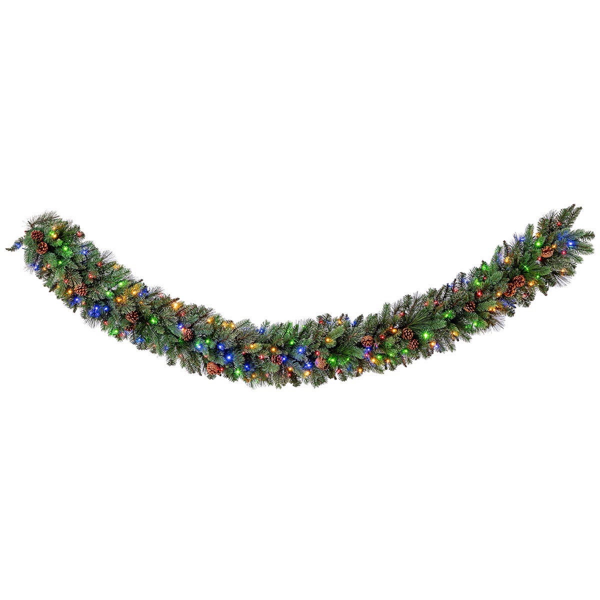 9 Foot Greenery Garland With Pre-Lit Micro LED Dual Color Lights