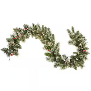 6 ft. Snow Cashmere Mix Pine Garland 106-Tips and Pinecones and Berry Open Box