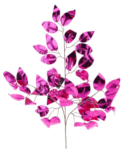 23 Inch Hot Pink Metallic Ficus Spray