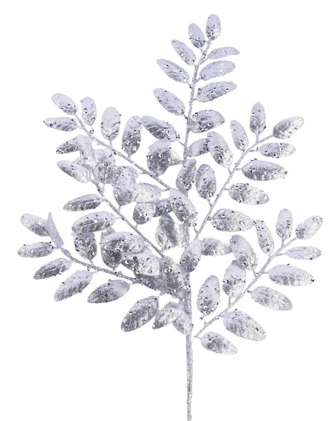 21 Inch Silver Glitter Honey Locust Spray