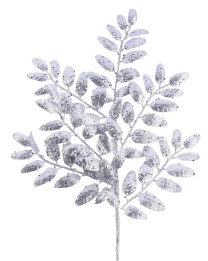 21 Inch Silver Glitter Honey Locust Spray