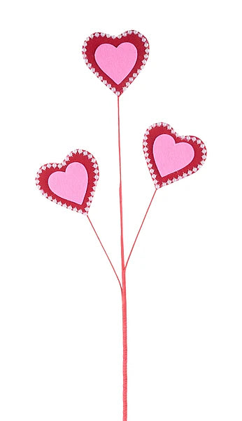 25 Inch Felt Pearl Chain Heart Spray