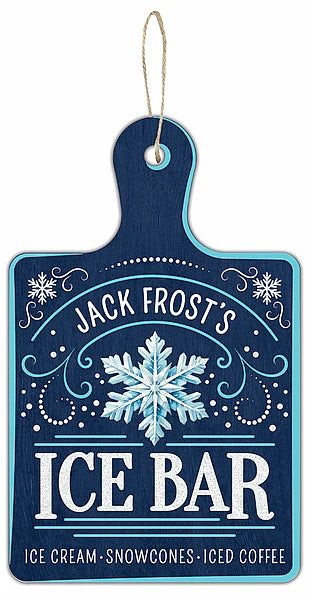 12 Inch Jack Frost's Ice Bar Wood Sign
