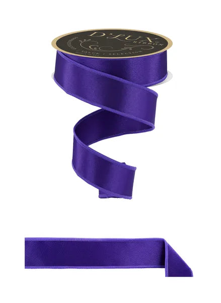 1.5 Inch By 10 Yard Purple Satin Fused Ribbon