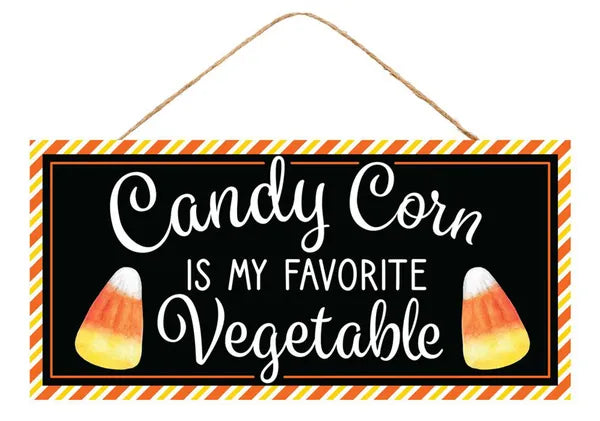 12.5 Inch Candy Corn Vegetable Wood Sign