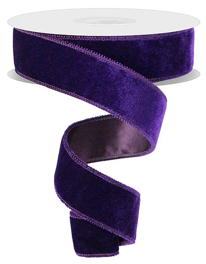 1.5 Inch By 10 Yard Purple Deluxe Velvet With Satin Backing Ribbon