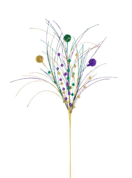 29 Inch Mardi Gras Glitter Ball Fishline Spray