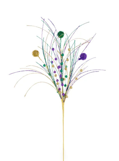 29 Inch Mardi Gras Glitter Ball Fishline Spray