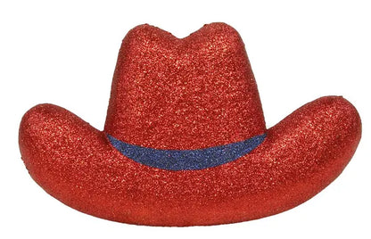 11.75 Inch Red And Navy Blue Glittered Cowboy Hat