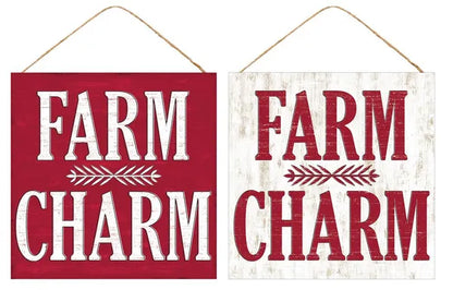 10 Inch Farm Charm Wood Sign Two Styles