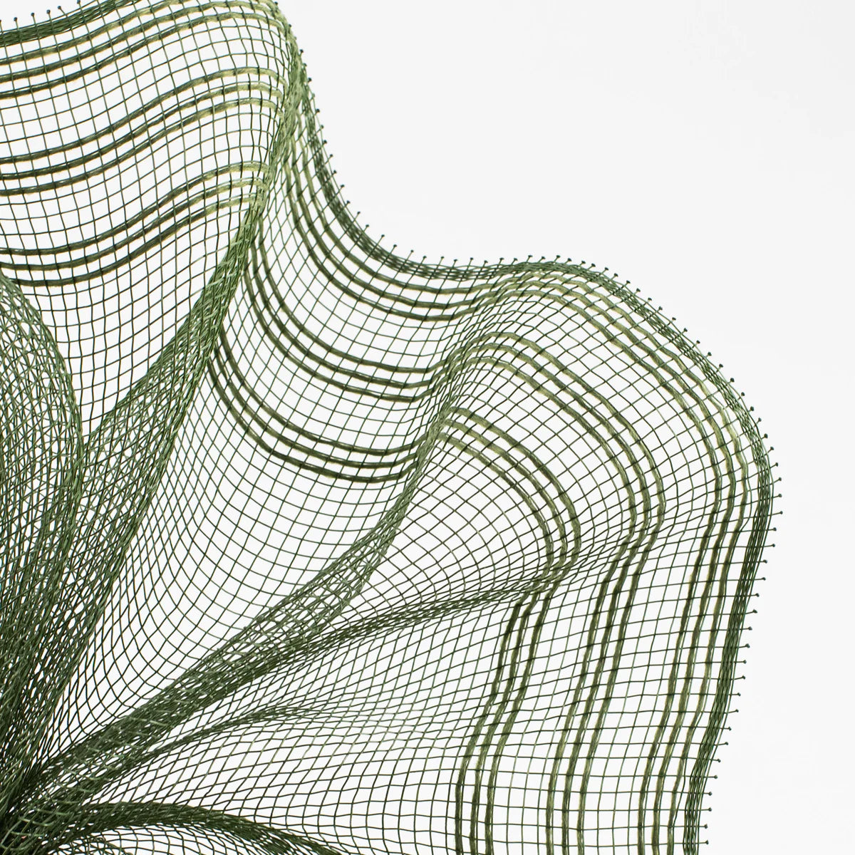 10.25 Inch By 10 Yard Moss Green Faux Jute Border Stripe Mesh
