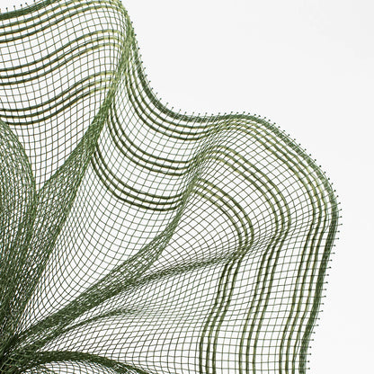 10.25 Inch By 10 Yard Moss Green Faux Jute Border Stripe Mesh