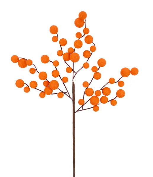 17 Inch Orange Glitter Ball Spray