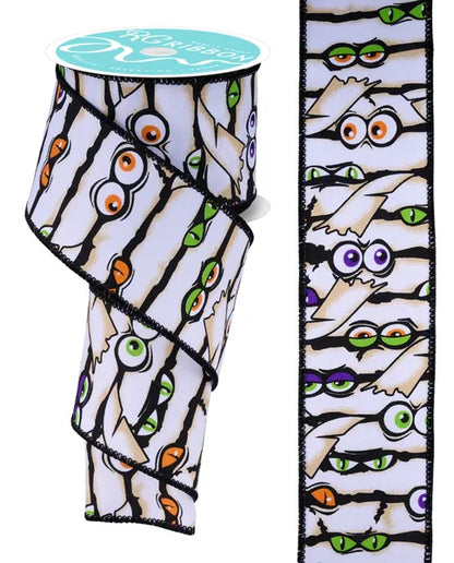 2.5 Inch By 10 Yard Mummy Eyes Ribbon