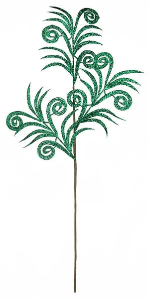 35 Inch Emerald Green Swirl Palm Spray