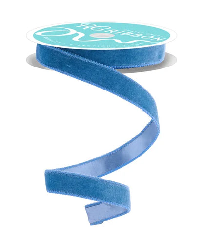 7/8 Inch By 10 Yard Smoke Blue Deluxe Velvet With Satin Backing Ribbon