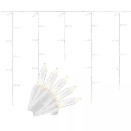 HOME ACCENTS HOLIDAY 200 Warm White Mini LED Icicle Lights Open Box