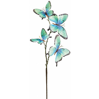 32 Inch Blue And Black Butterfly Spray