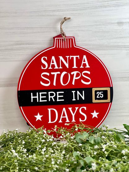 Santa Stops Here Plaque