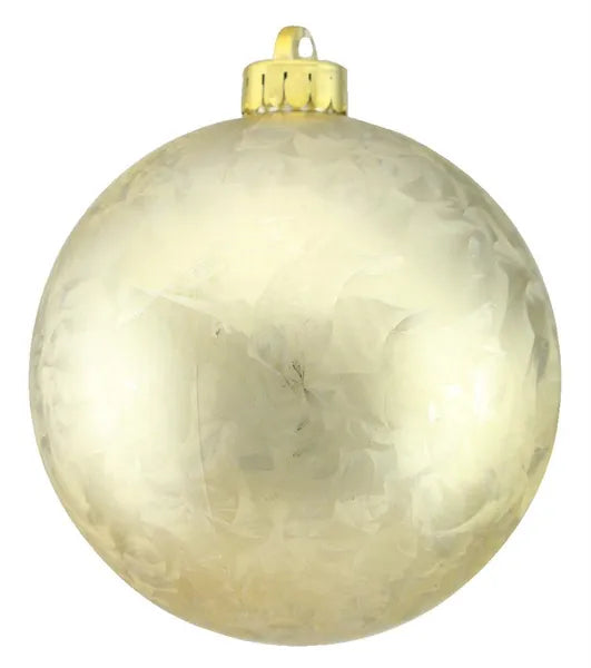 4.75 Inch Champagne Feather Smooth Ball Ornament