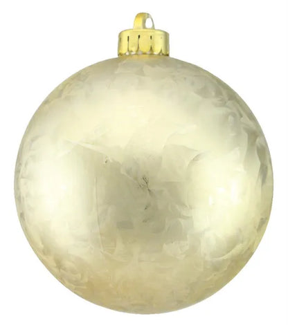 4.75 Inch Champagne Feather Smooth Ball Ornament