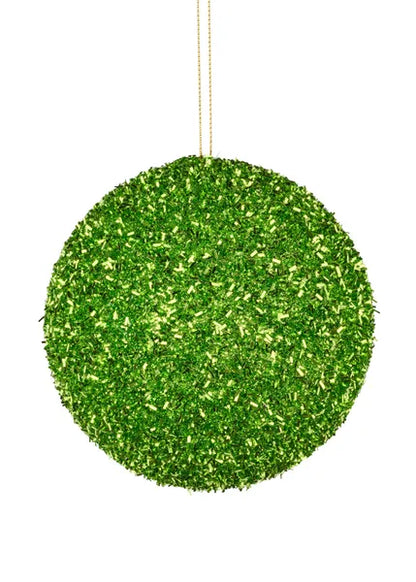 5 Inch Lime Foil Glitter Ball Ornament